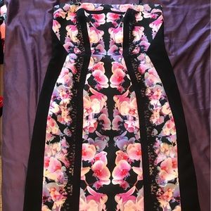 City Chic floral print strapless dress